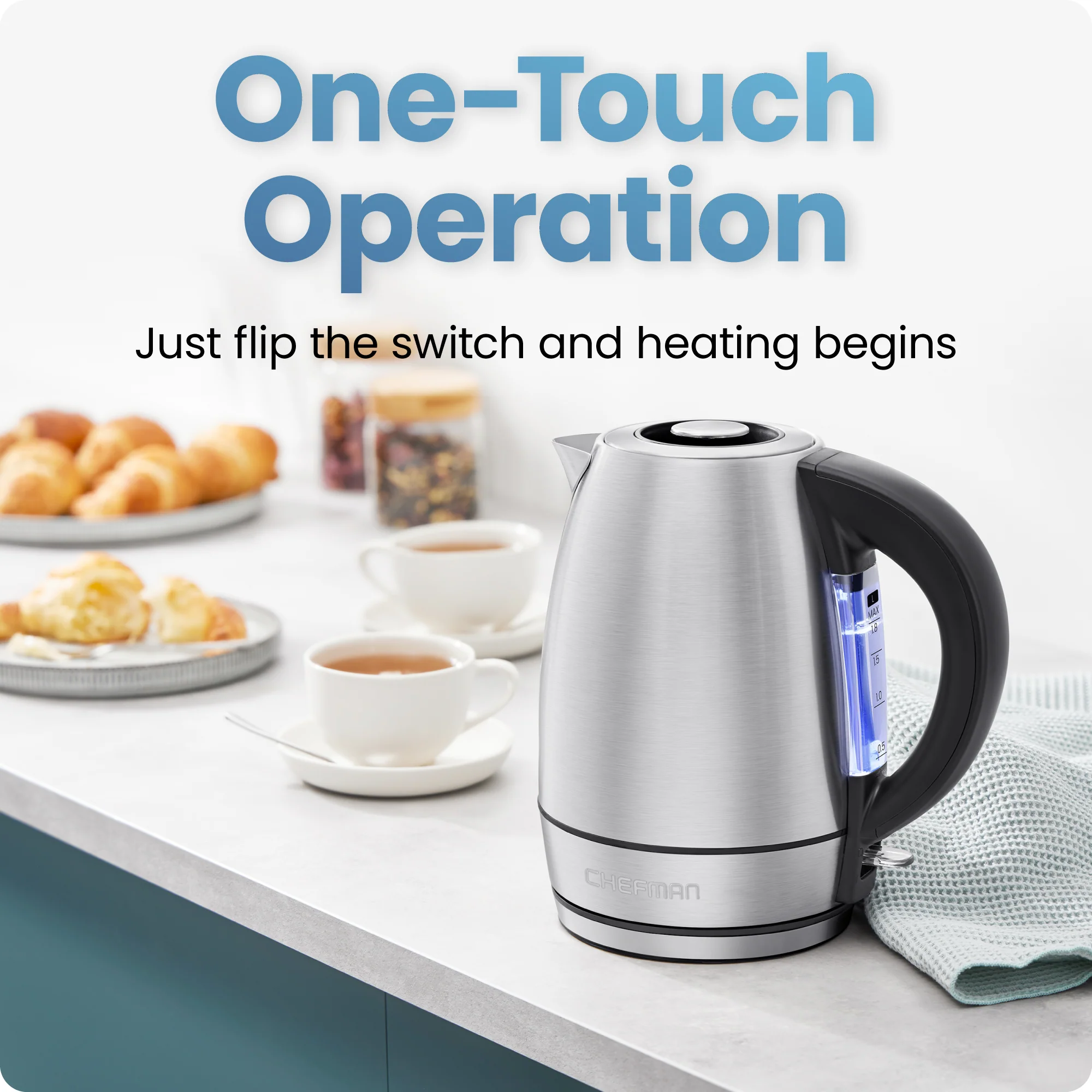1.8 Liter Electric Kettle w/ Lift-Out Lid - Image 3