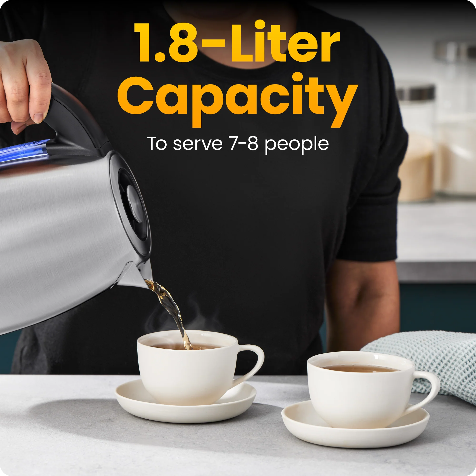 1.8 Liter Electric Kettle w/ Lift-Out Lid - Image 6
