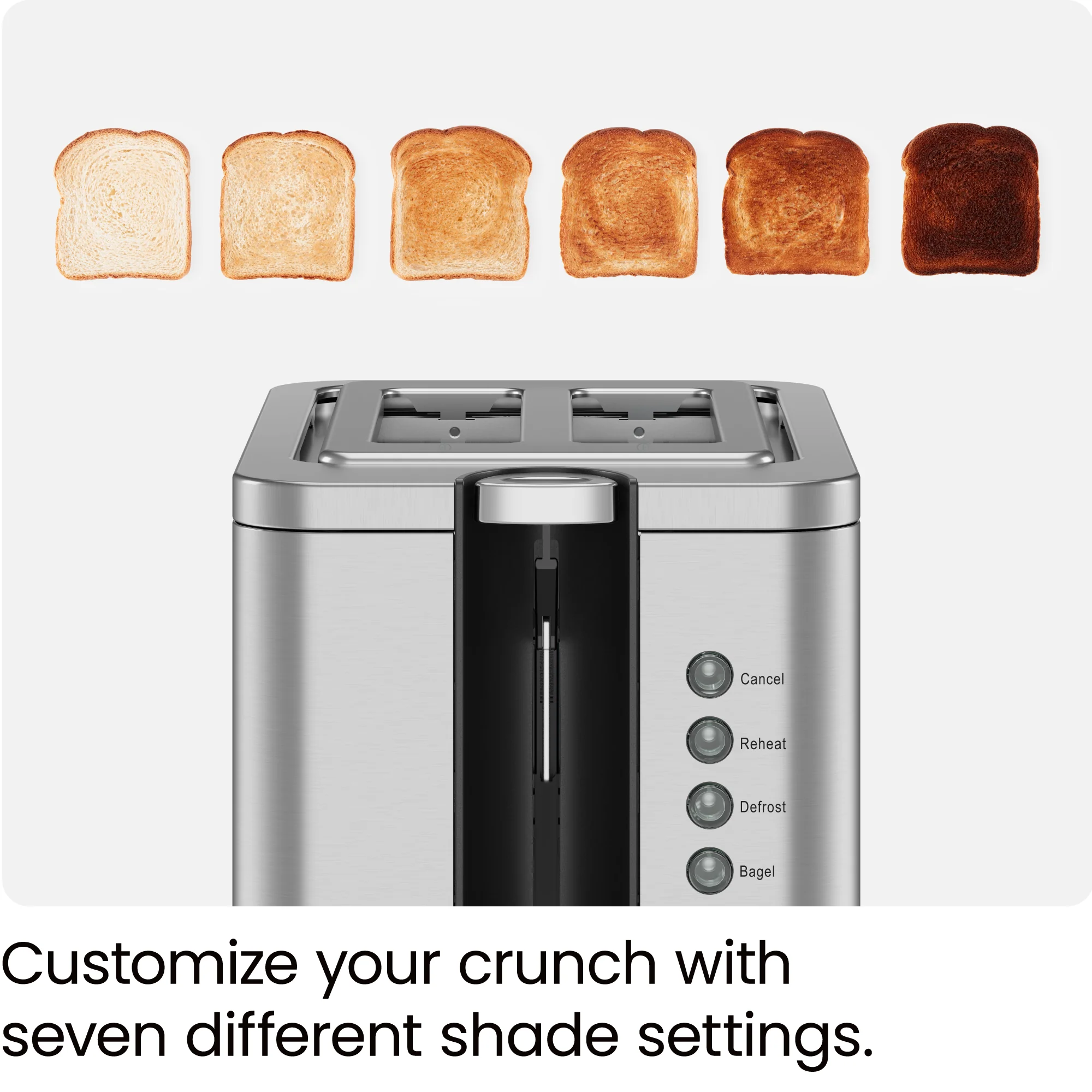 2-Slice Pop-Up Stainless-Steel Toaster - Image 3