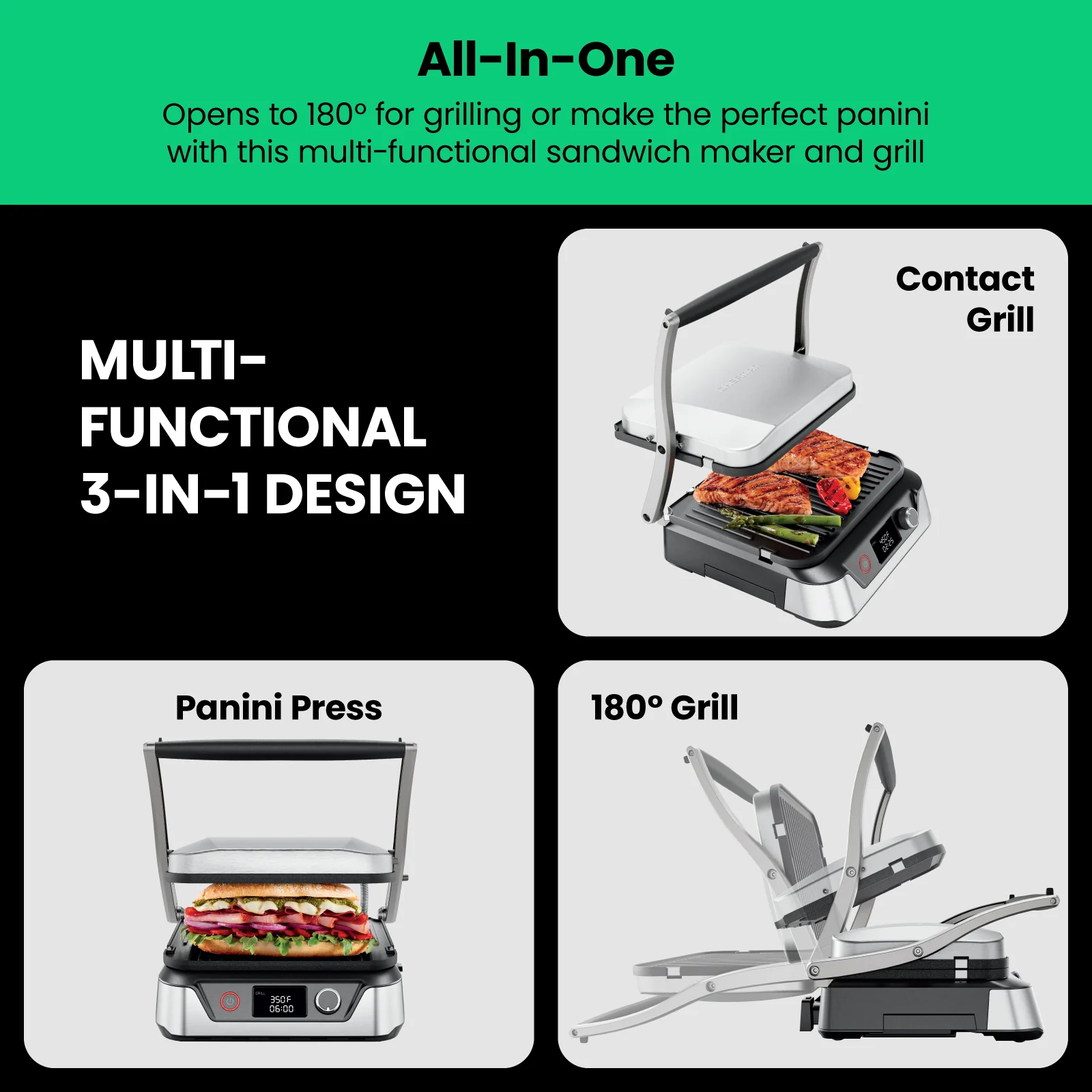 5-in-1 Digital Panini Press Grill - Image 3