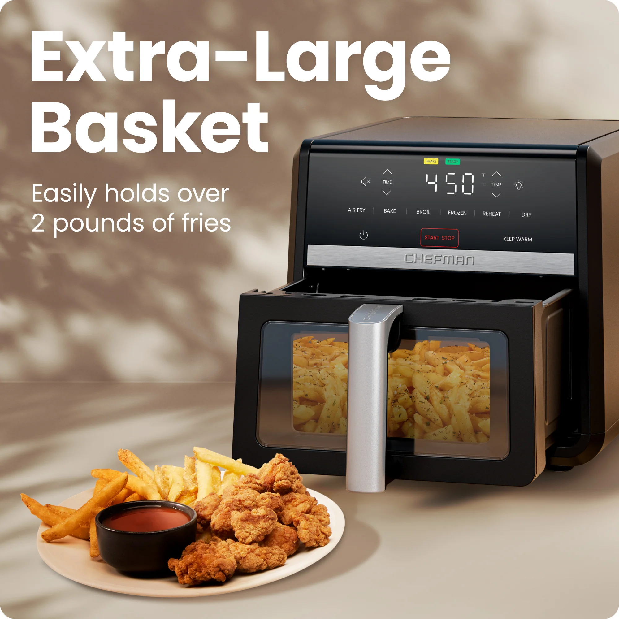 9 Qt. TurboFry 7-in-1 Air Fryer with Powerful DC Motor - Image 6