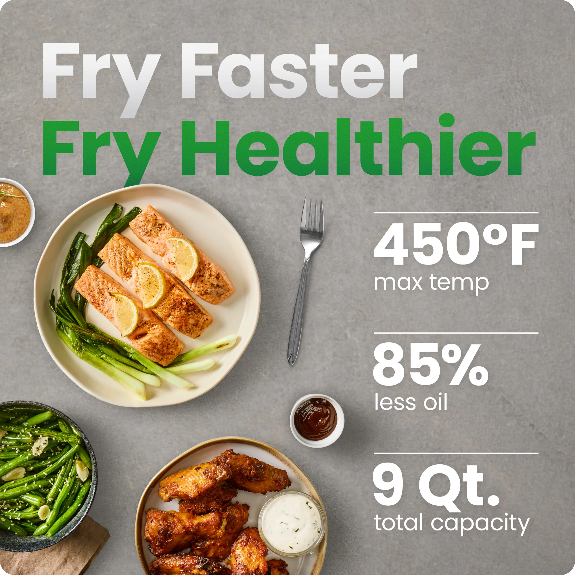9 Qt. TurboFry Dual Basket Air Fryer with Window - Image 2