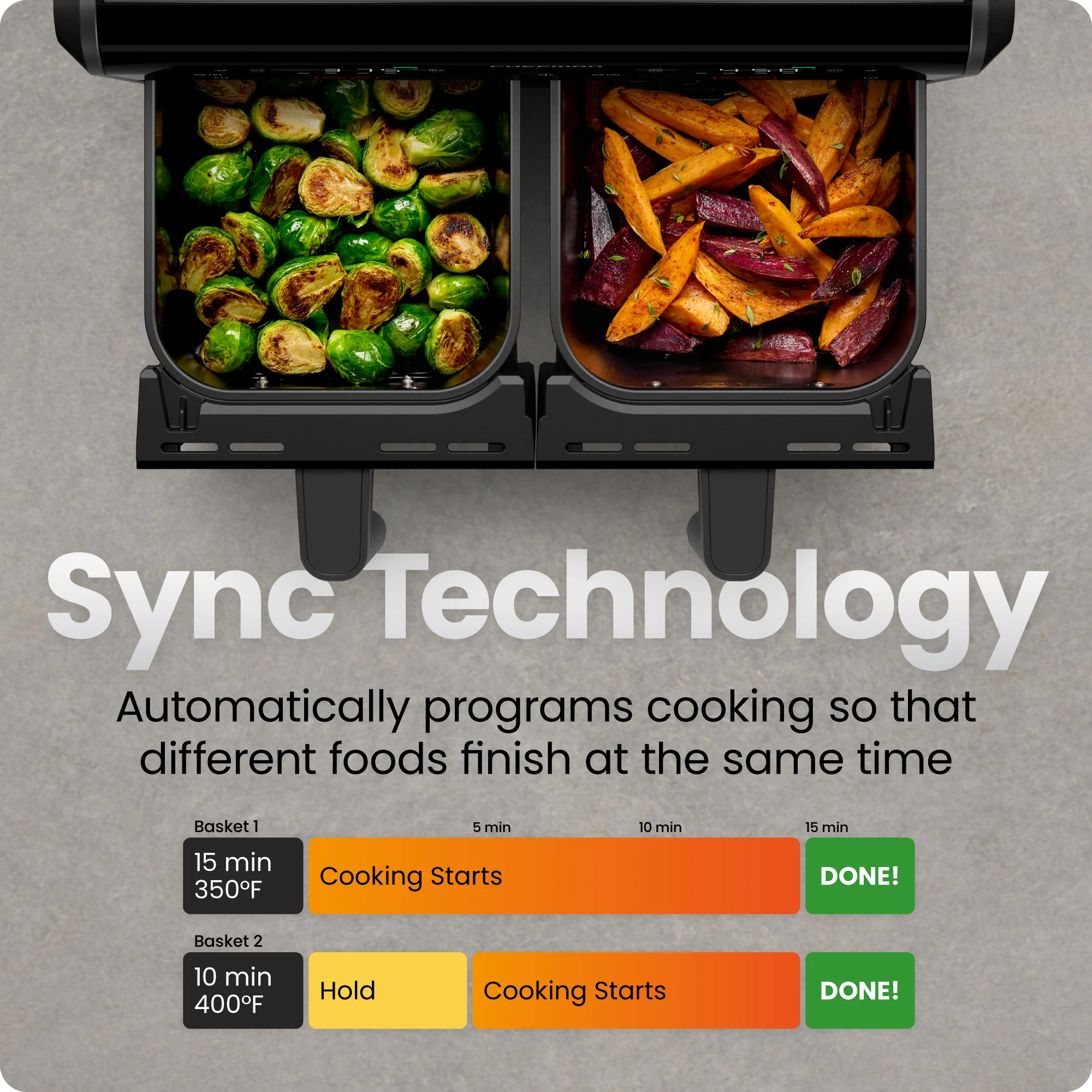 9 Qt. TurboFry Dual Basket Air Fryer with Window - Image 6