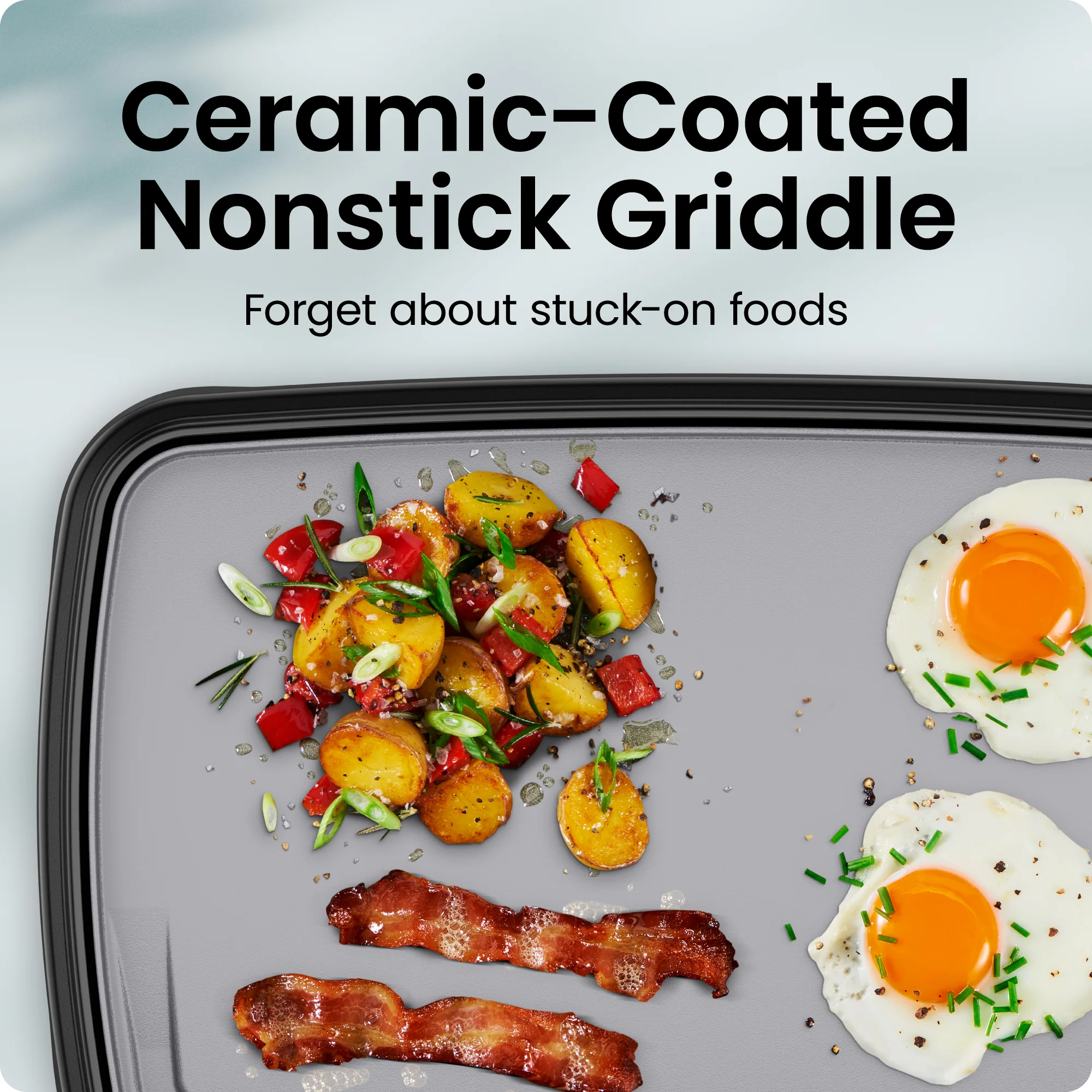 All-Purpose 10" x 16" Nonstick Griddle, Grey - Image 4