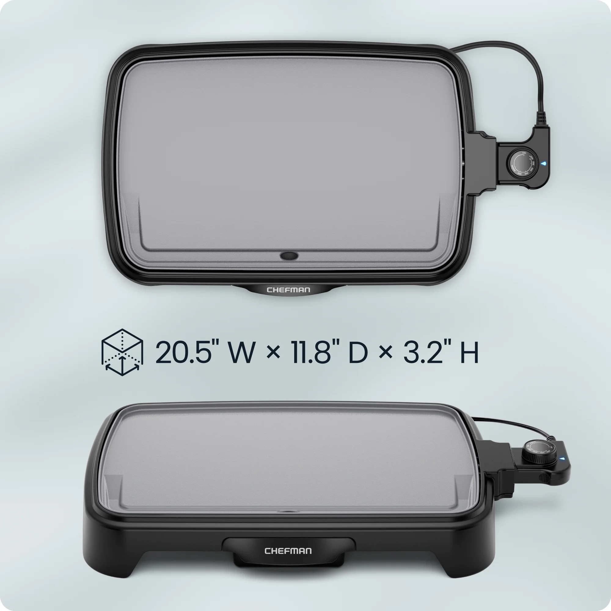 All-Purpose 10" x 16" Nonstick Griddle, Grey - Image 6