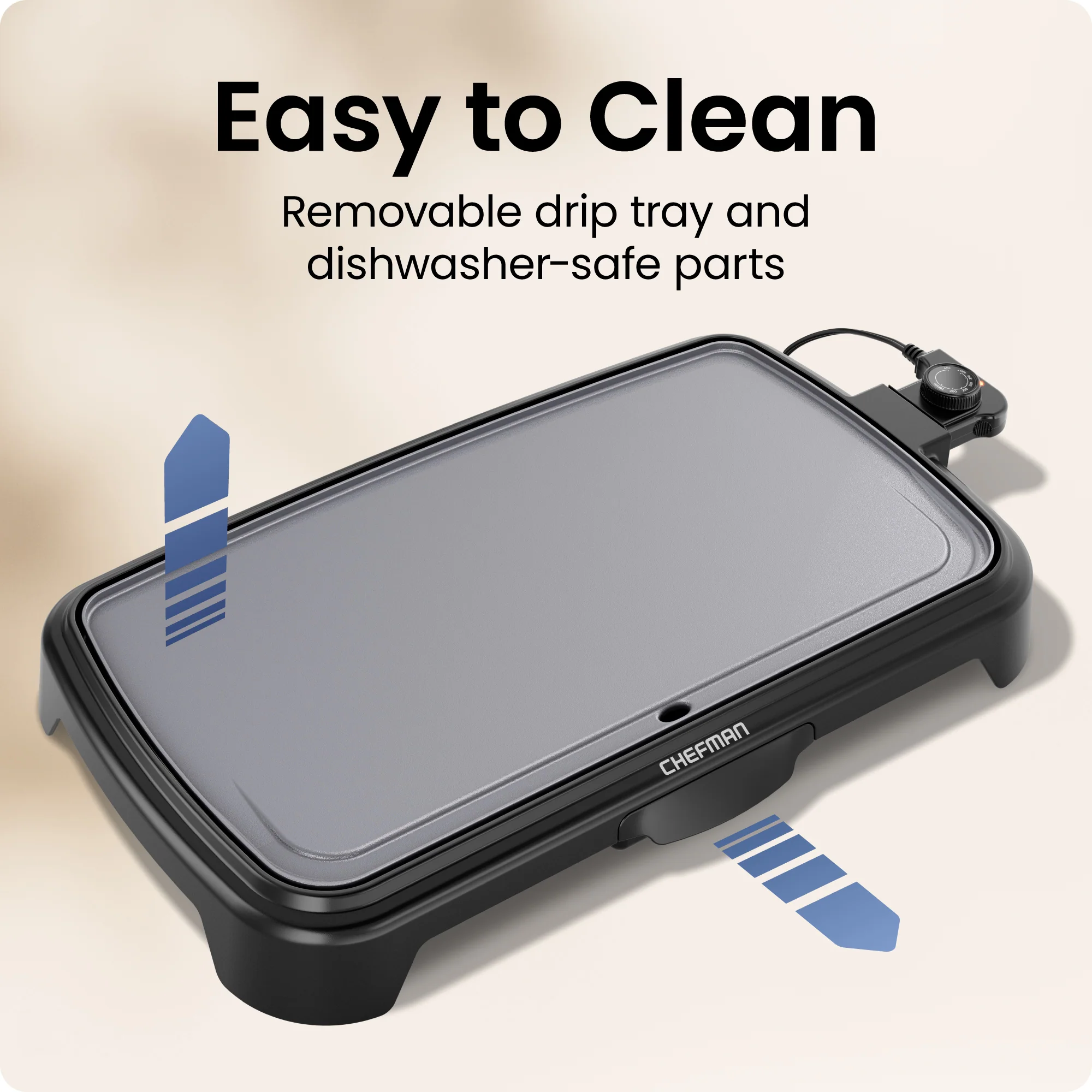 All-Purpose 10" x 20" Nonstick Extra-Large Griddle, Grey - Image 5