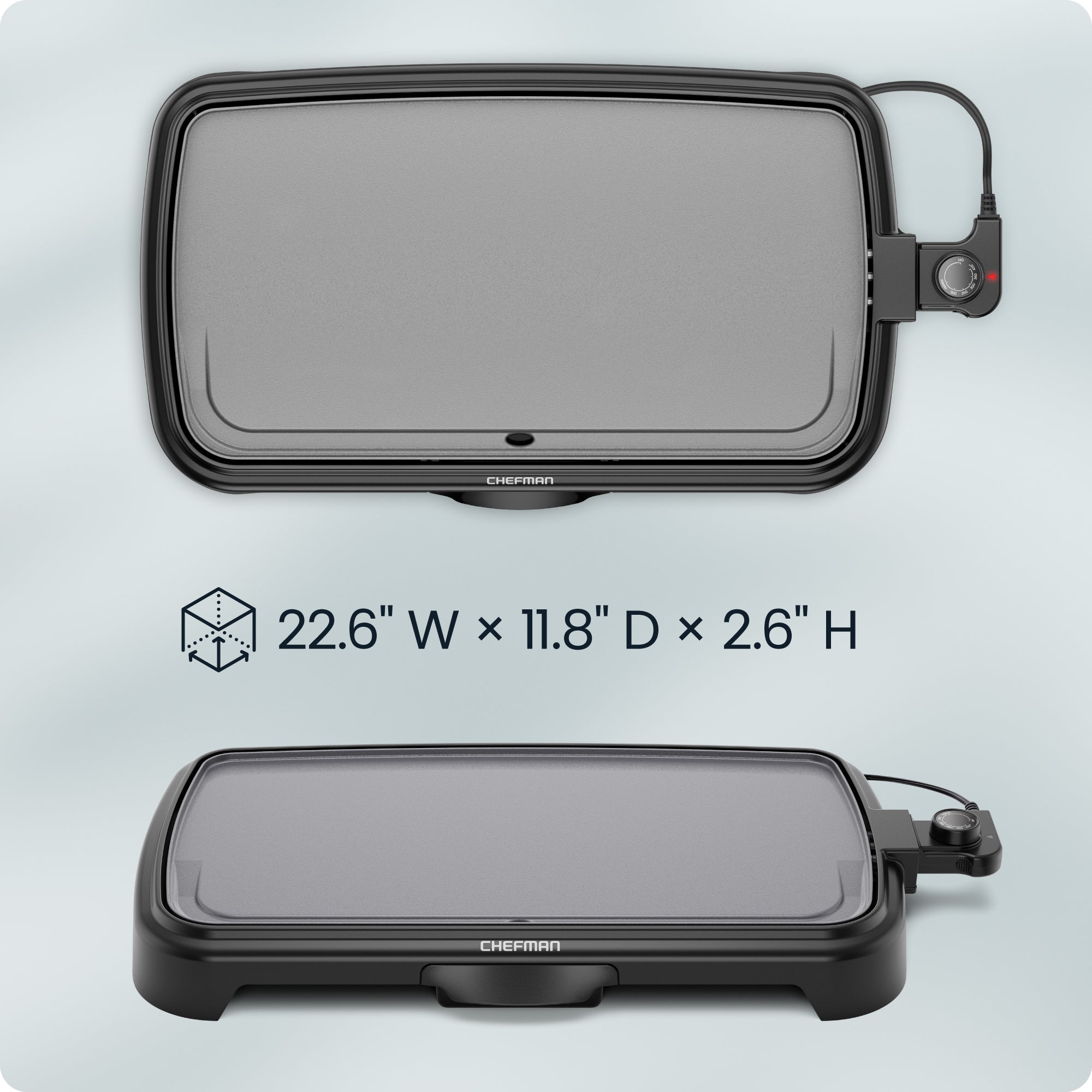 All-Purpose 10" x 20" Nonstick Extra-Large Griddle, Grey - Image 6
