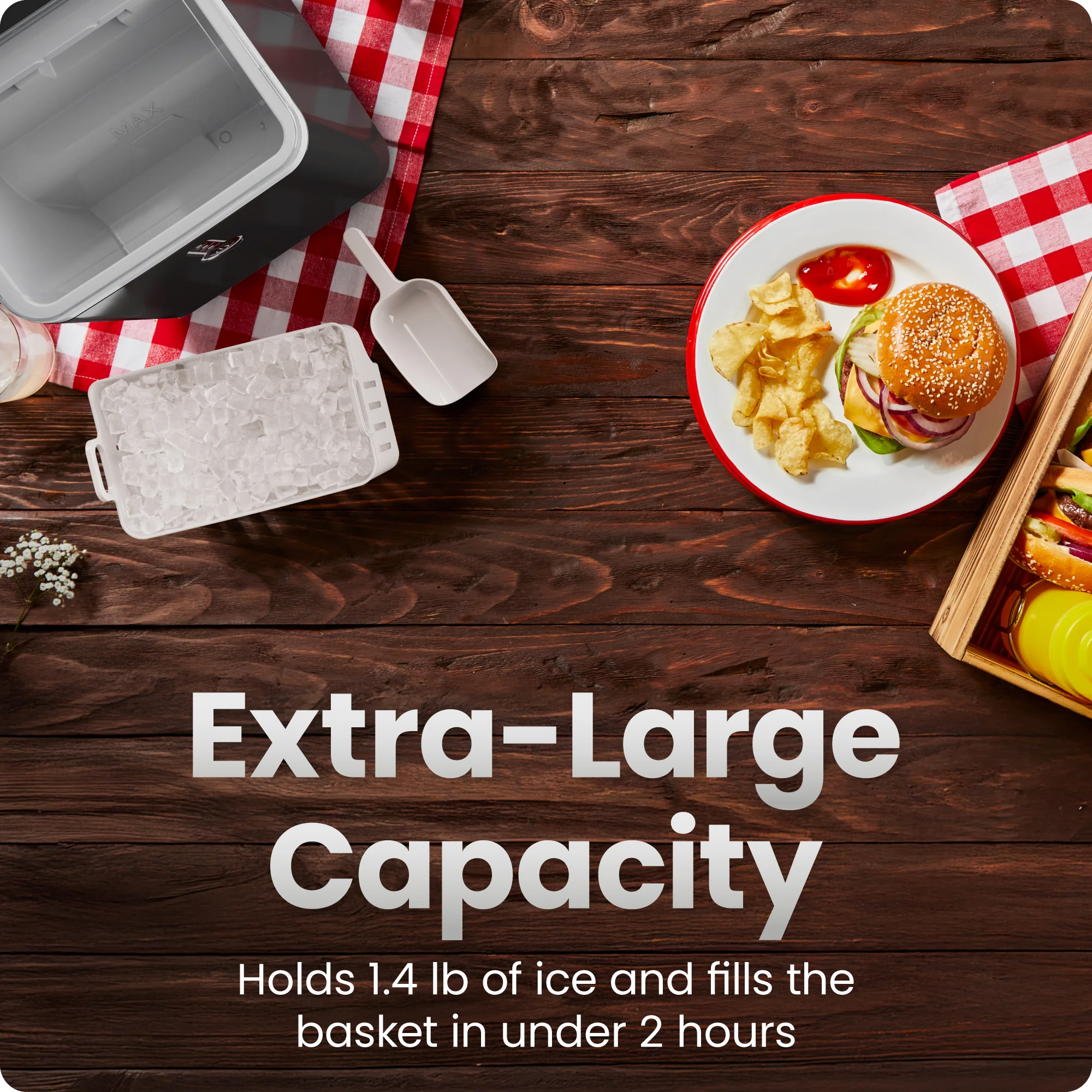 Compact Nugget Ice Maker - Black - Image 5
