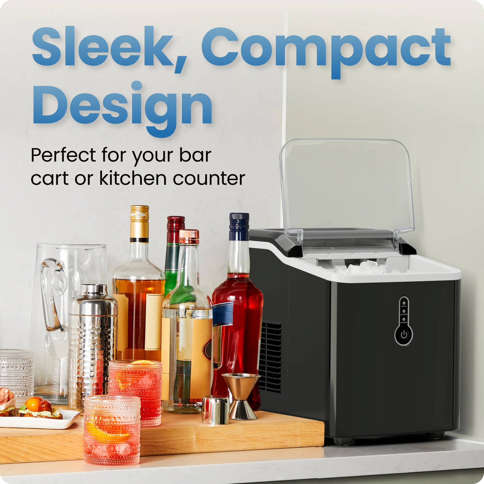 Compact Nugget Ice Maker - Black - Image 6