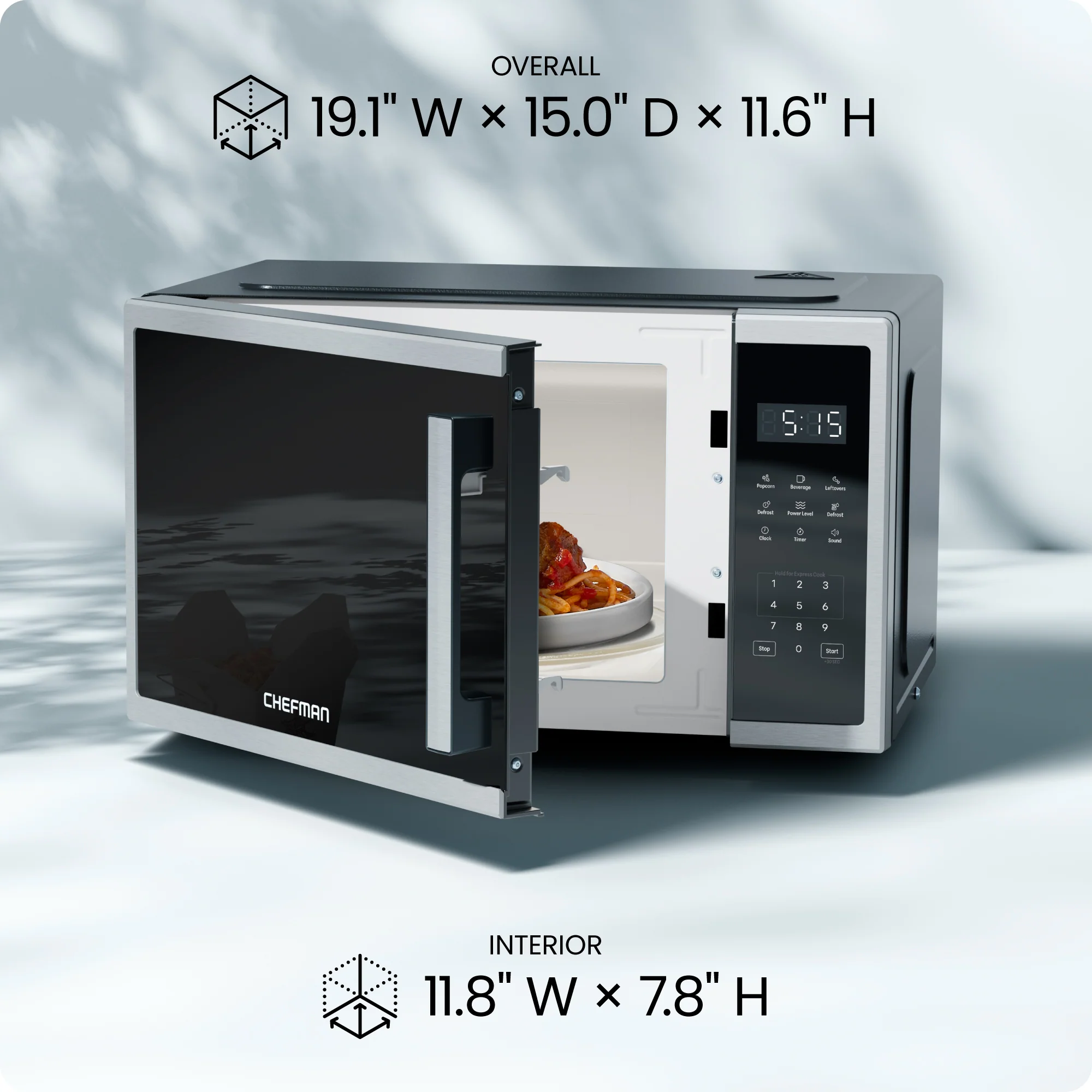 Countertop Digital Stainless Microwave Oven - 0.9 Cu Ft - Image 8