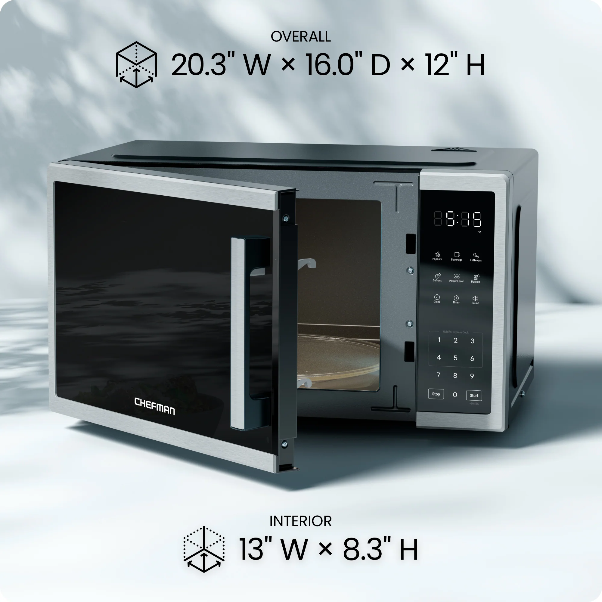 Countertop Digital Stainless Microwave Oven - 1.1 Cu Ft - Image 8