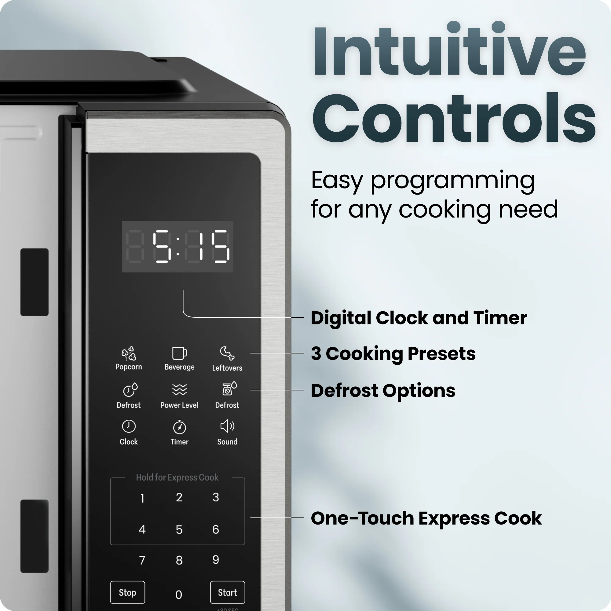 Countertop Digital Stainless Microwave Oven - 0.7 Cu Ft - Image 5