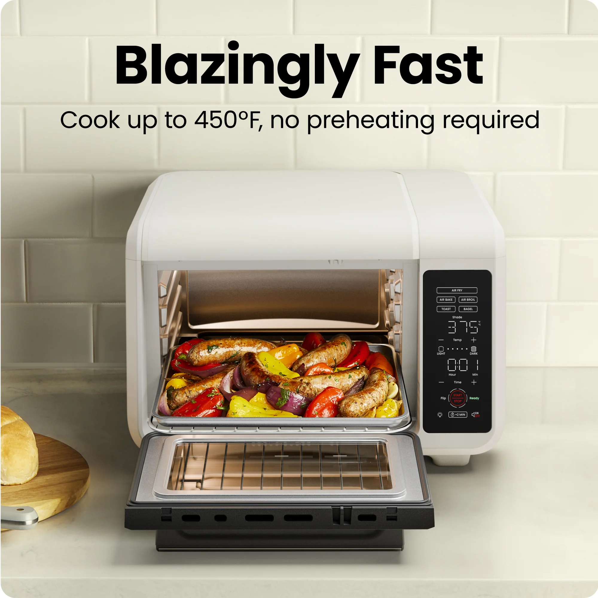 EasyAir 15 Qt. Toaster Oven Air Fryer - White - Image 2
