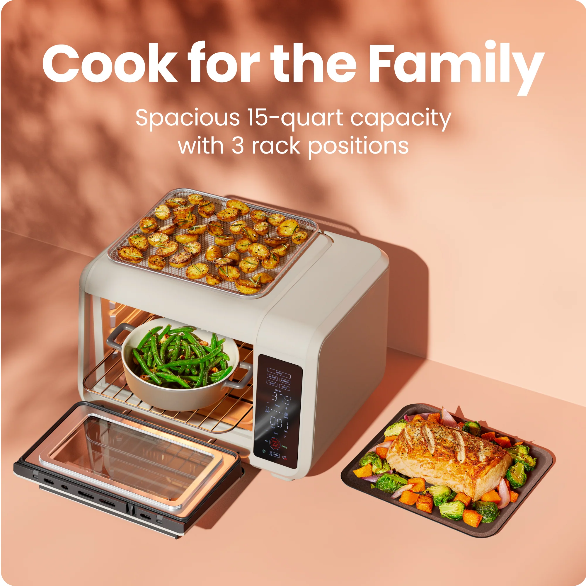 EasyAir 15 Qt. Toaster Oven Air Fryer - White - Image 4