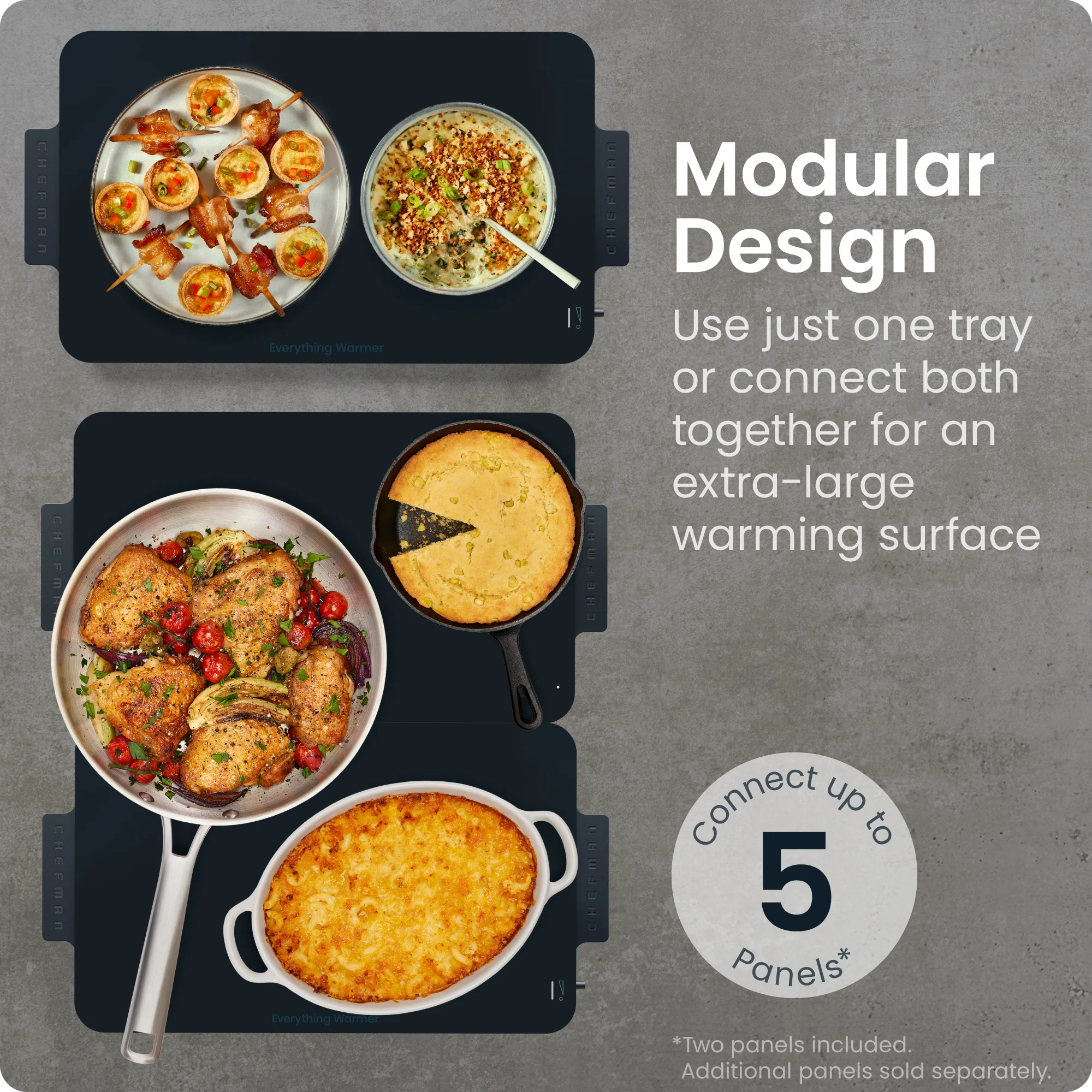 Everything Warmer Modular Expanding Warming Tray - Two 10” x 16” Trays - Image 4