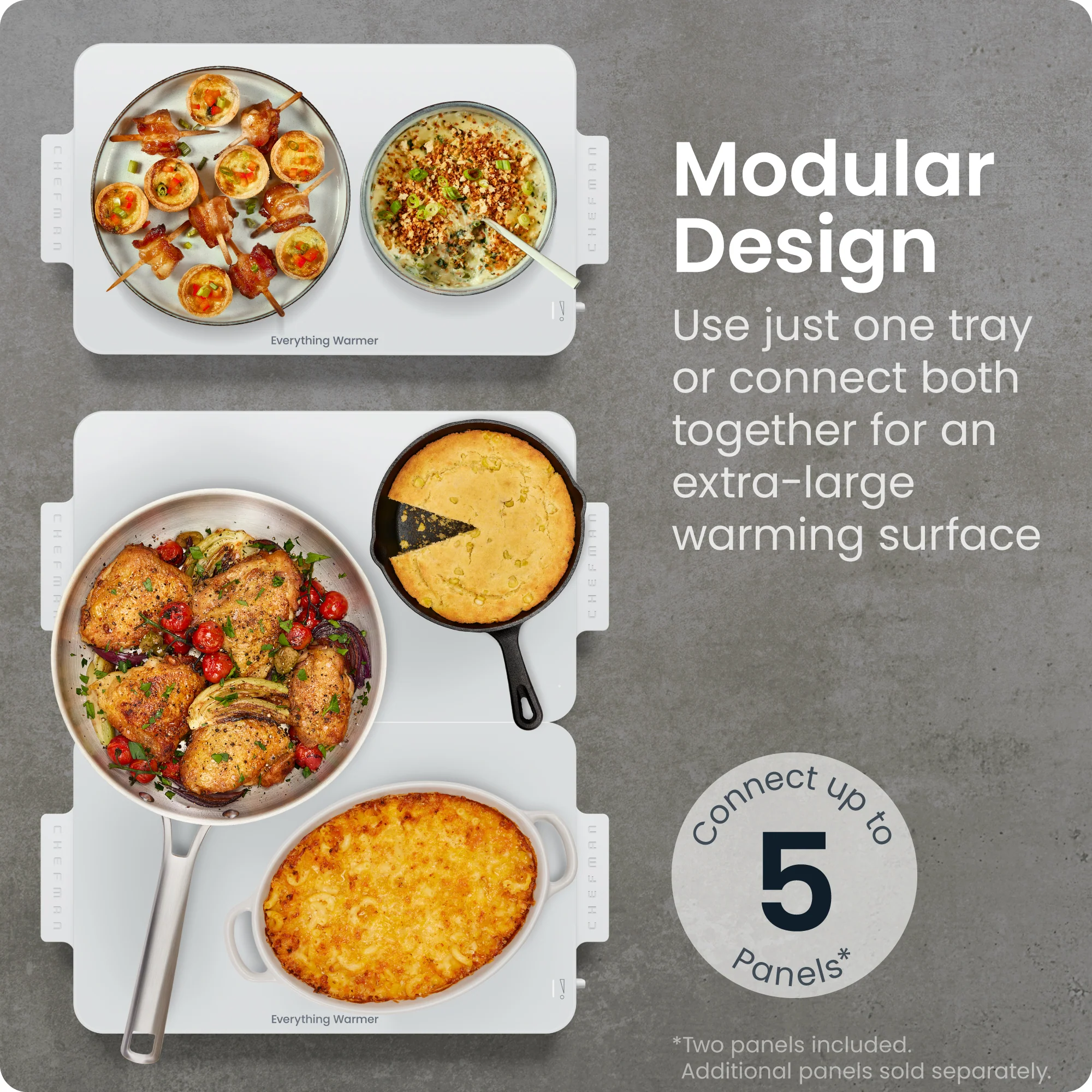 Everything Warmer Modular Expanding Warming Tray - Two 10” x 16” Trays - Image 4