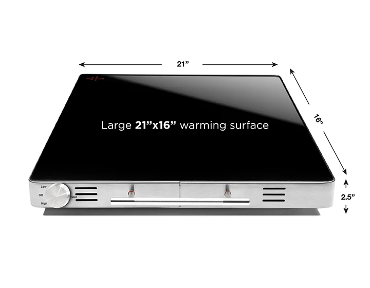 Family-Size Glass-Top Warming Tray - Image 12
