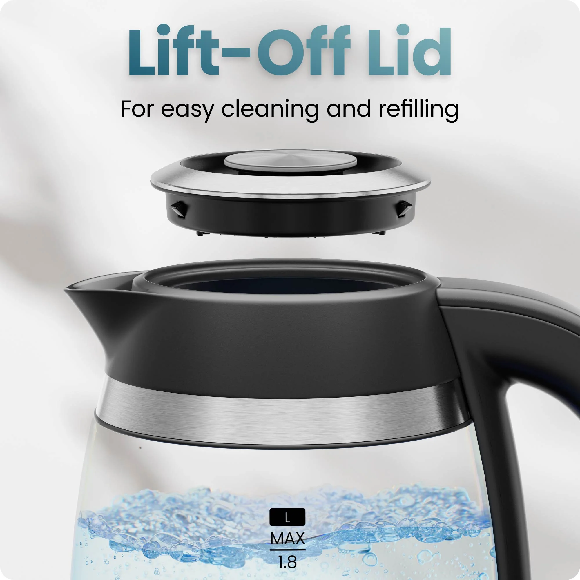 Fast-Boil 1.8L Electric Kettle w/ Tea Infuser - Image 5