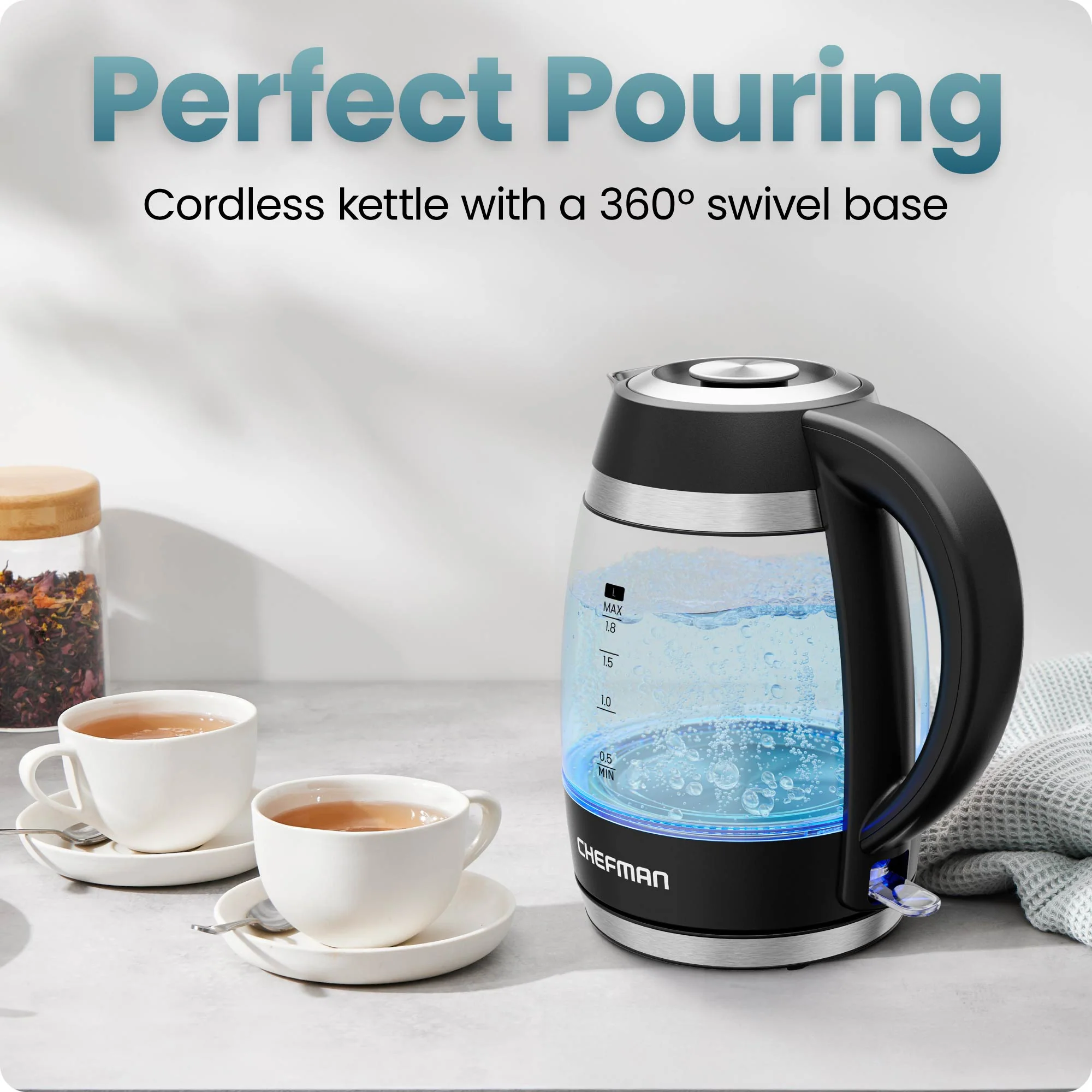 Fast-Boil 1.8L Electric Kettle w/ Tea Infuser - Image 6