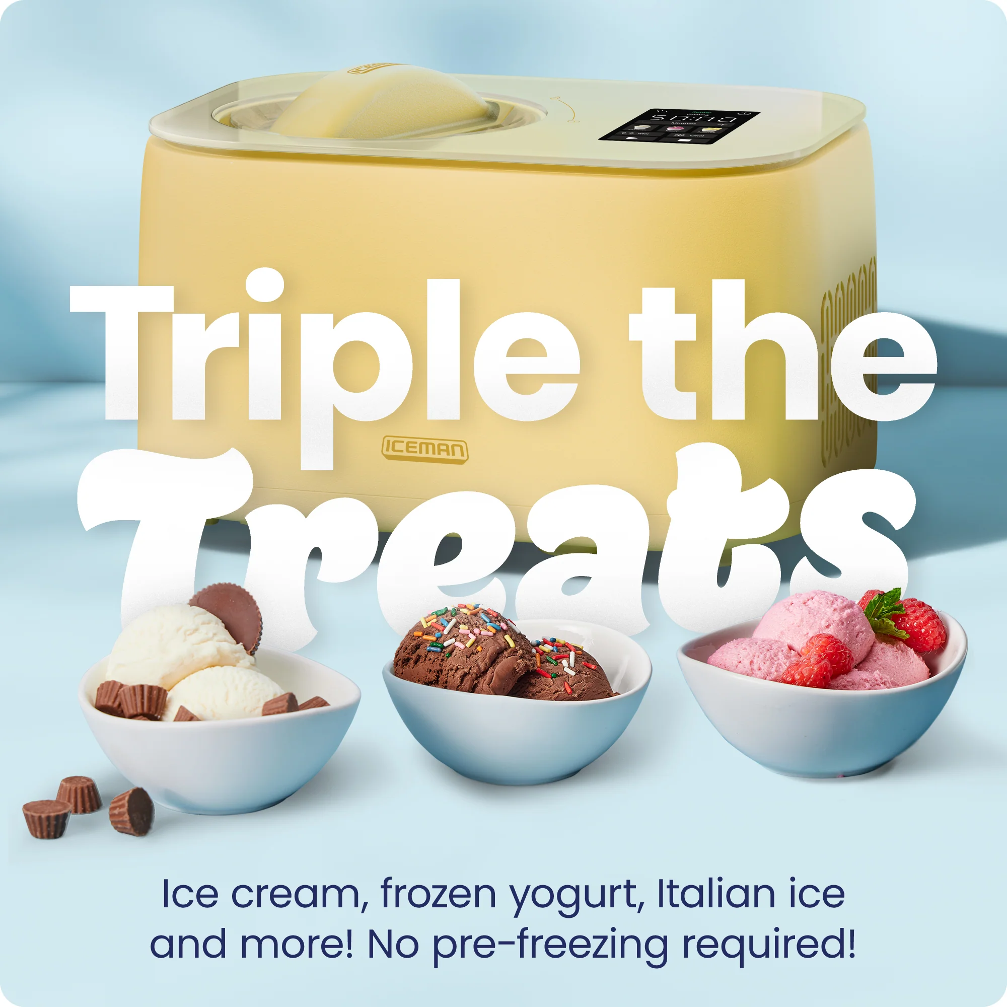 Iceman Trio Ice Cream Maker - Butter - Image 3