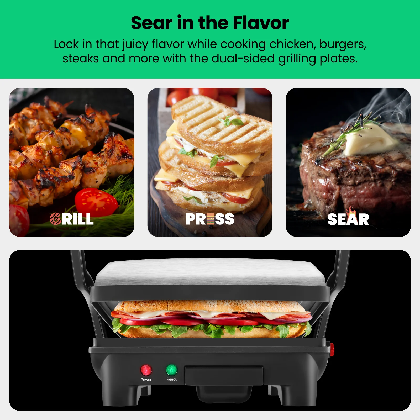 Multifunctional 180° Grill + Panini Press (4-Slice) - Image 4