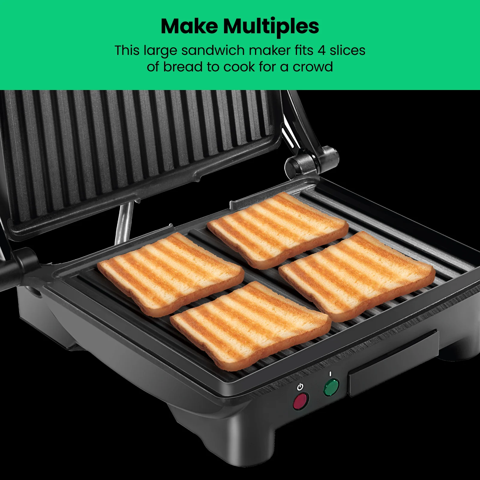Multifunctional 180° Grill + Panini Press (4-Slice) - Image 5