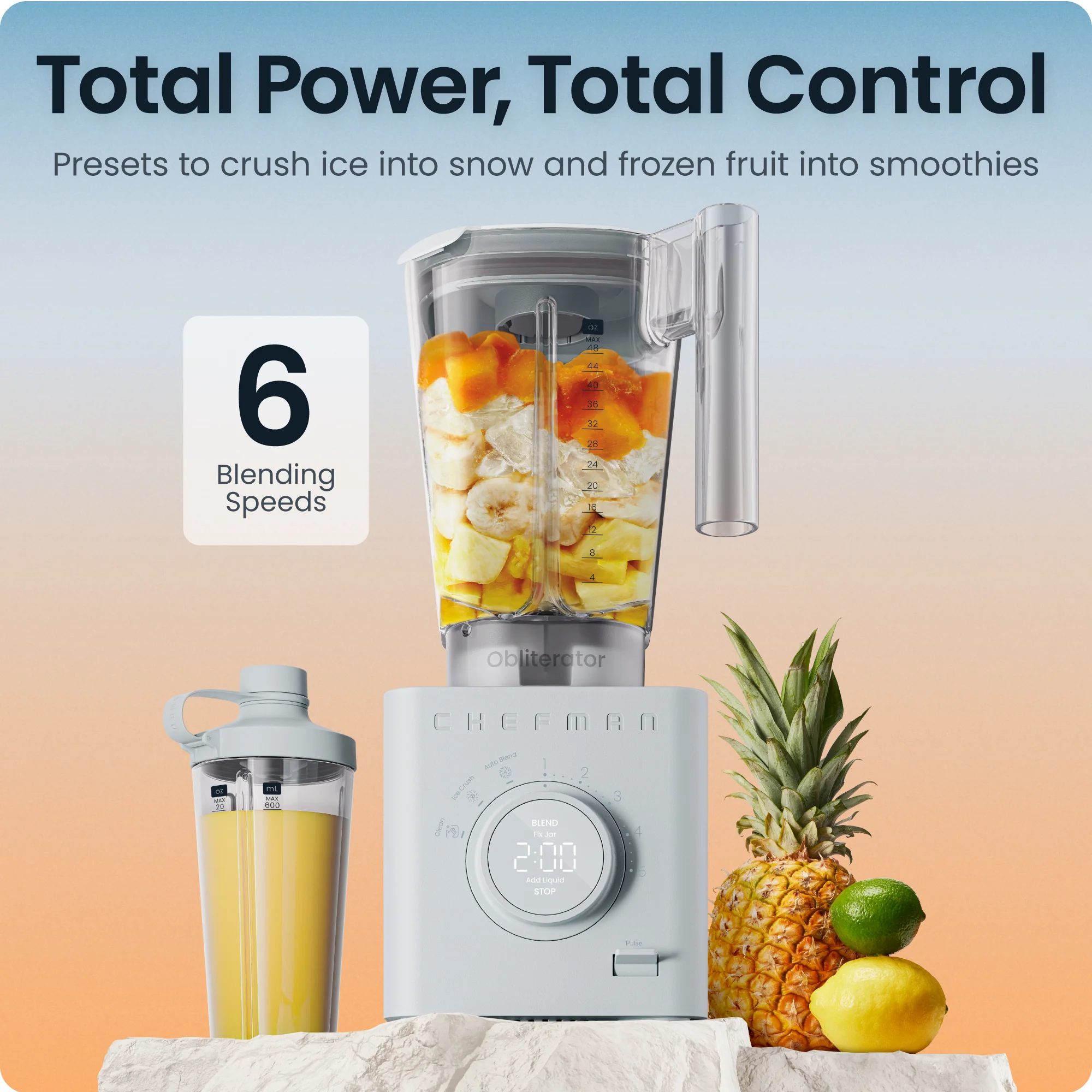 Obliterator 48oz Power Blender + Travel Jar - Concrete - Image 6