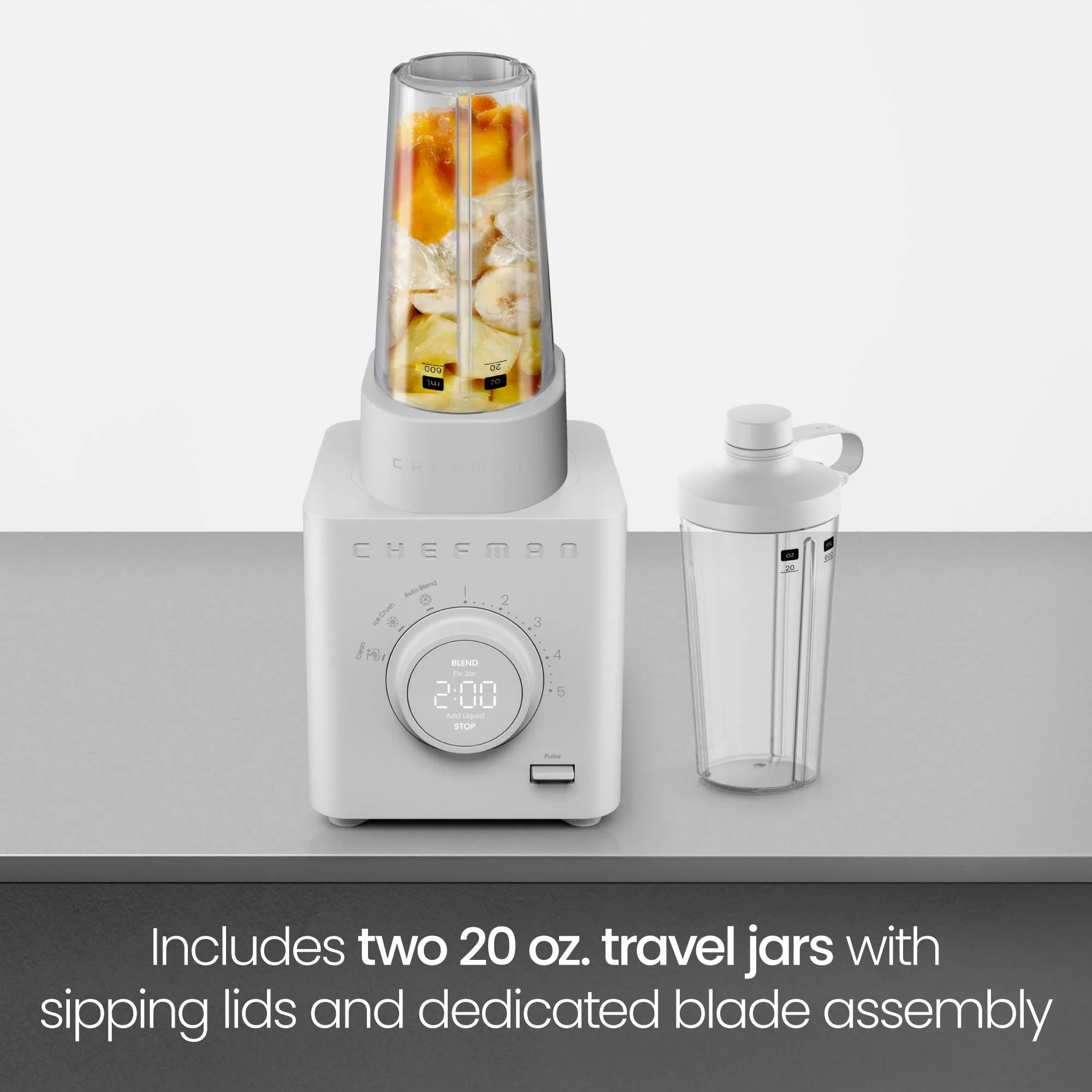 Obliterator 48 oz Power Blender + Two Travel Jars - Concrete - Image 7