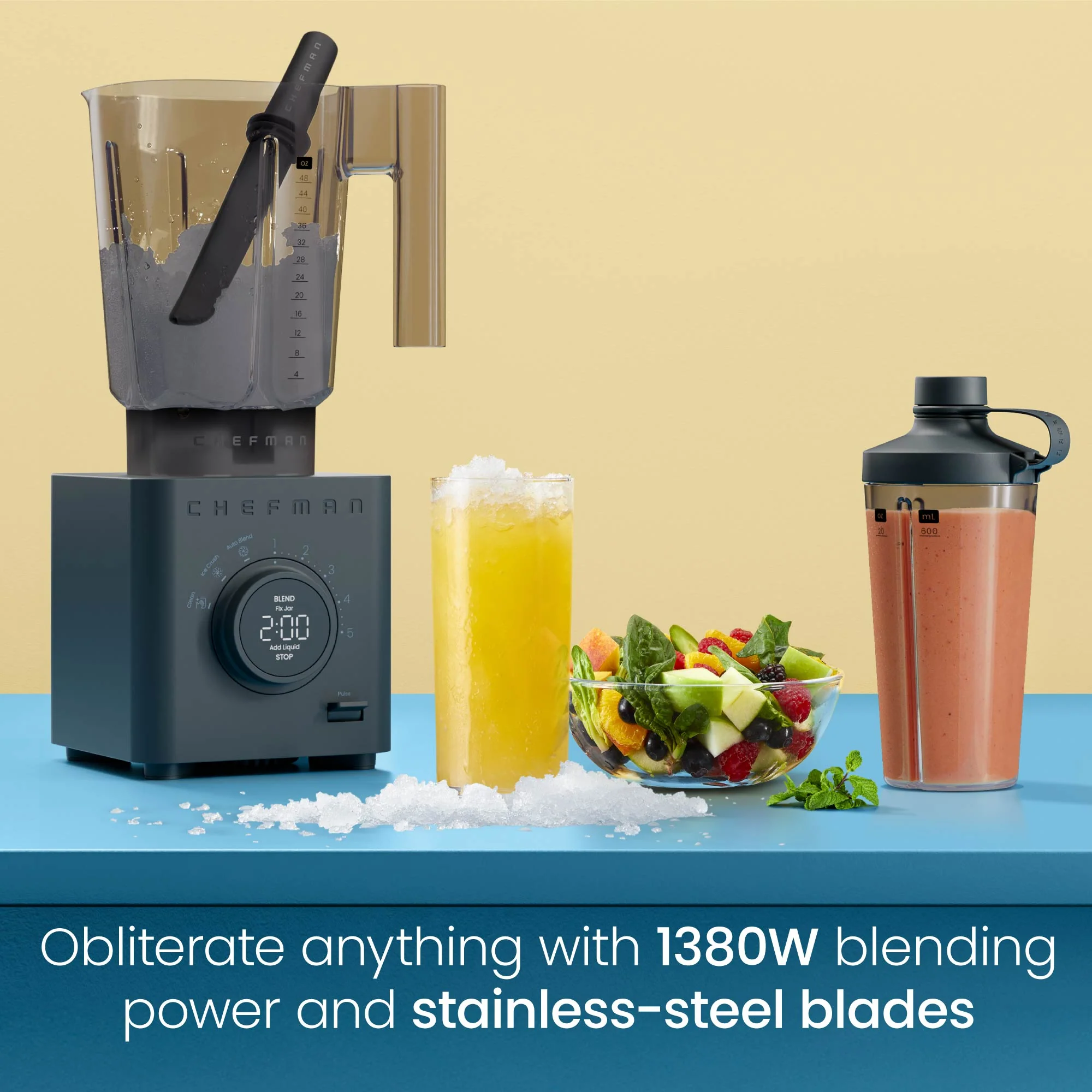 Obliterator 48 oz Power Blender + Two Travel Jars - Midnight - Image 2