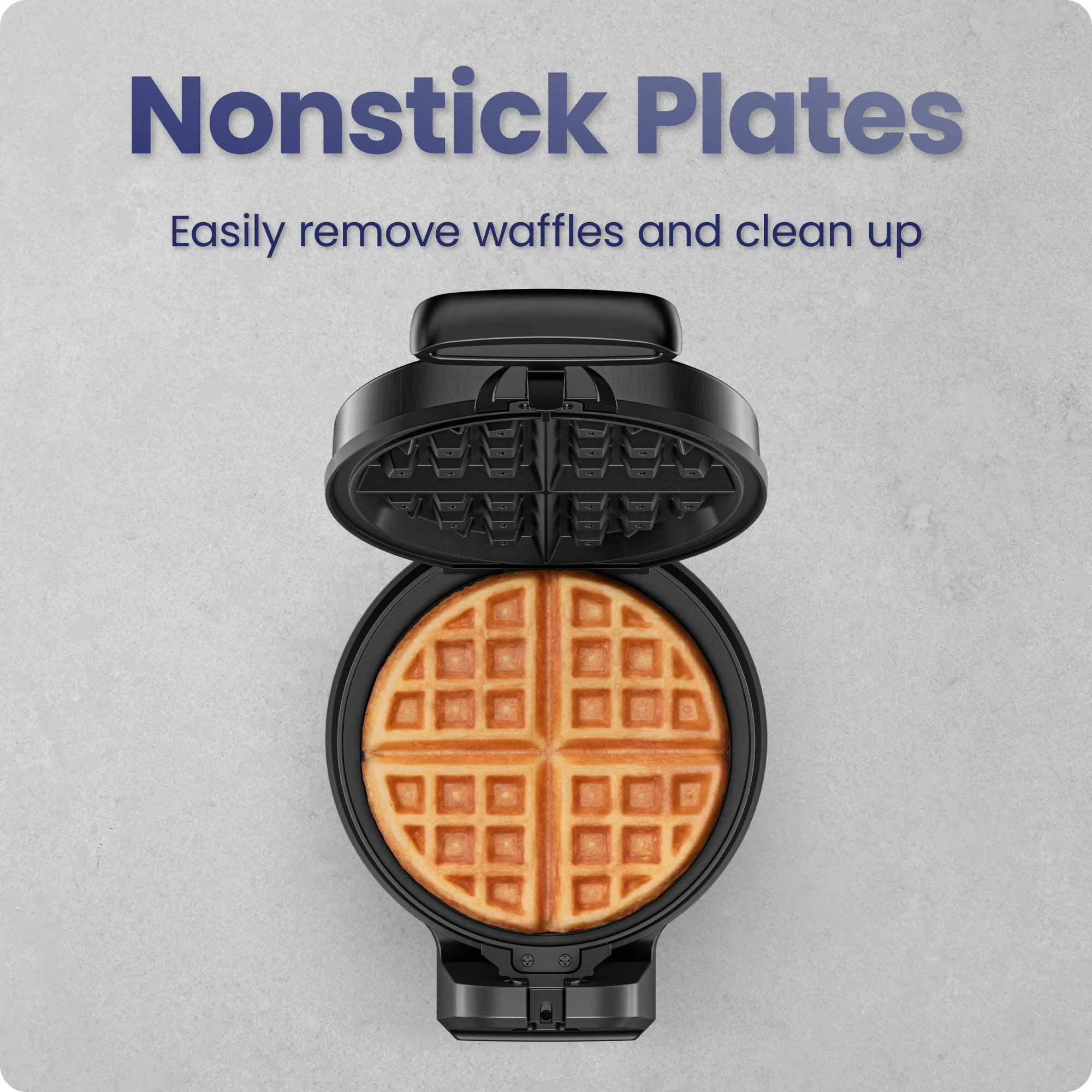 Rotating Belgian Waffle Maker - Black - Image 6
