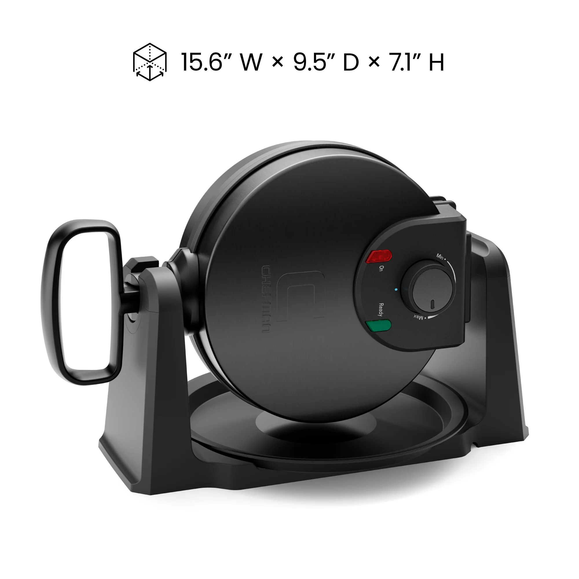 Rotating Belgian Waffle Maker - Black - Image 7