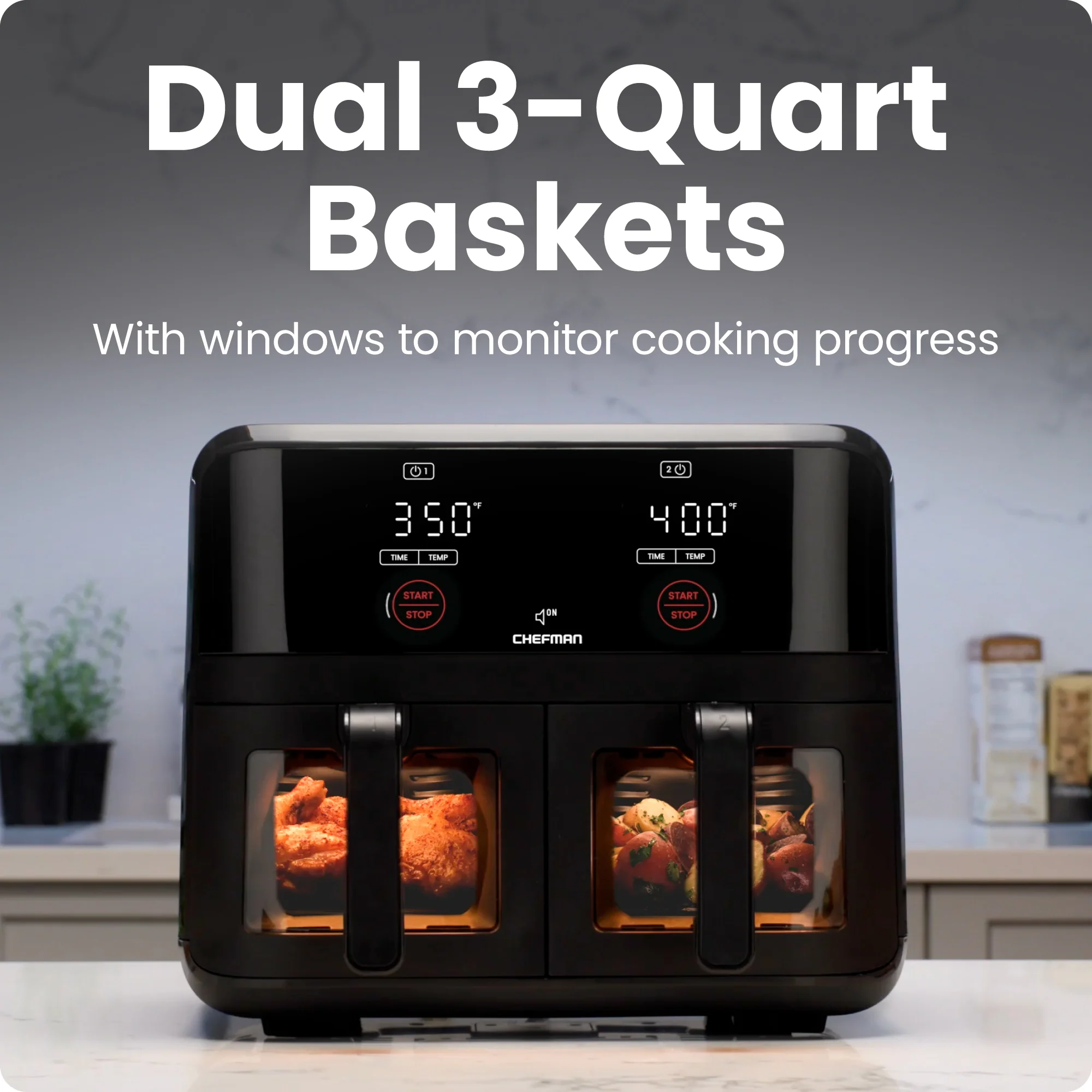 TurboFry Touch 6 Qt. Dual-Window Air Fryer - Image 5